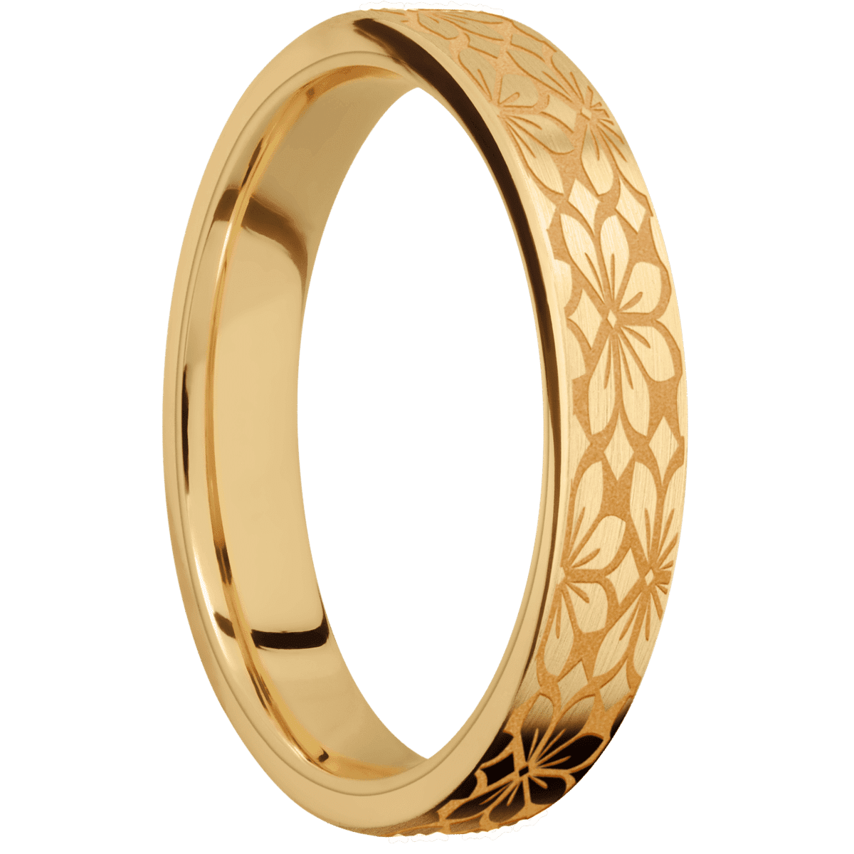 14K Yellow Gold + Satin Finish + 10K Yellow Gold