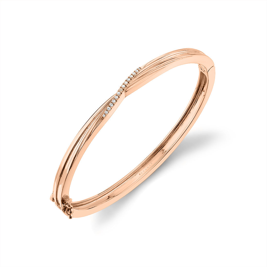 Lineaire Fine Line Crossover Diamond Bangle