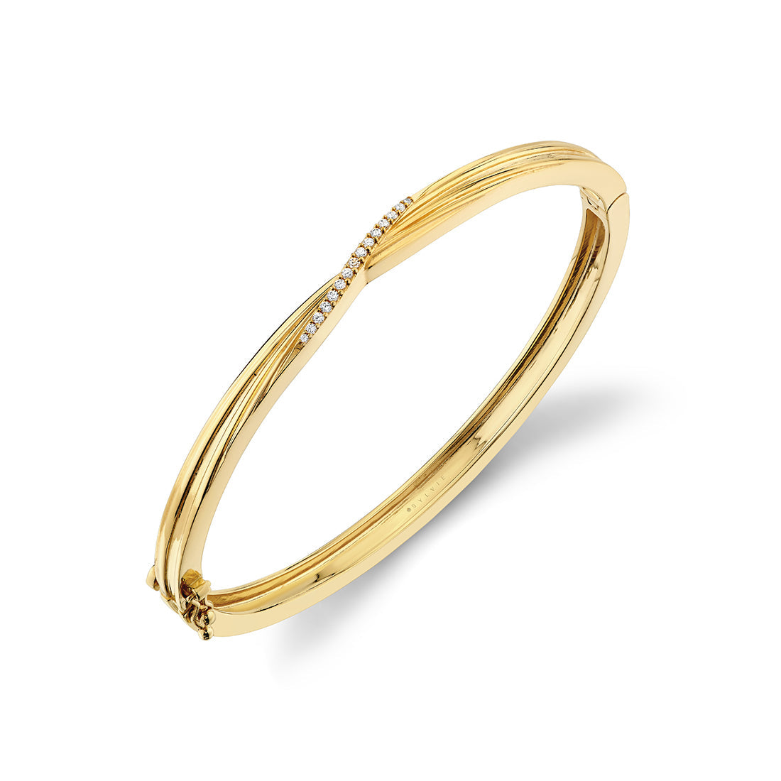 Lineaire Fine Line Crossover Diamond Bangle