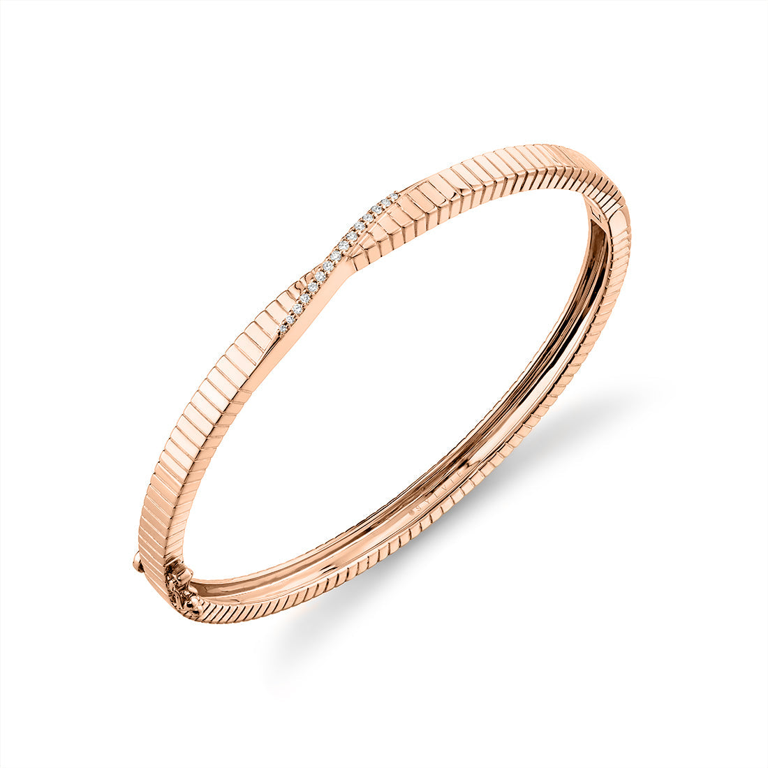 Lineaire Fine Line Crossover Diamond Bangle
