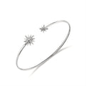 Solaz Diamond Sun Bursts Open Bangle