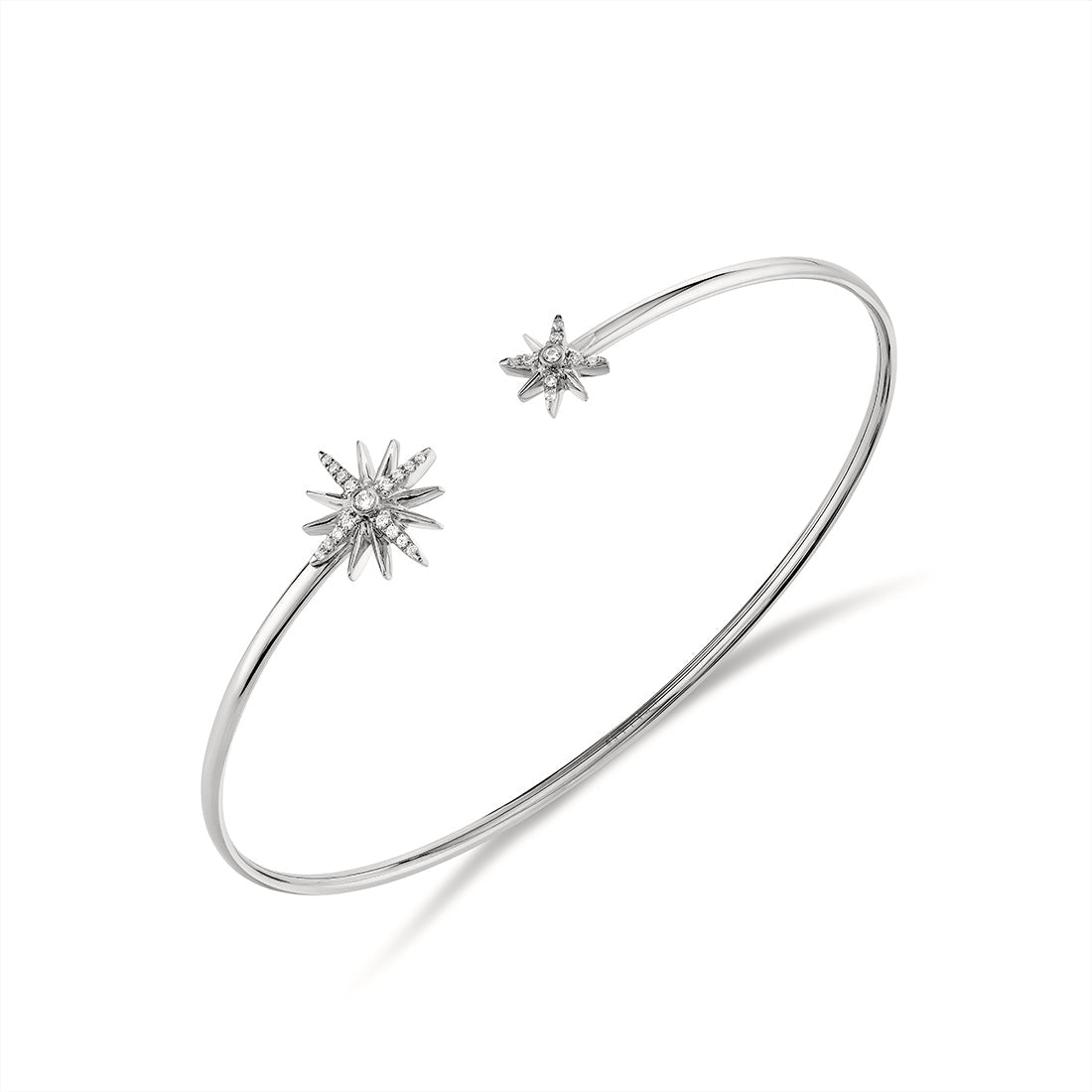 Solaz Diamond Sun Bursts Open Bangle