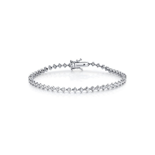 Four Prong Offset Diamond Bracelet 2.50 CT