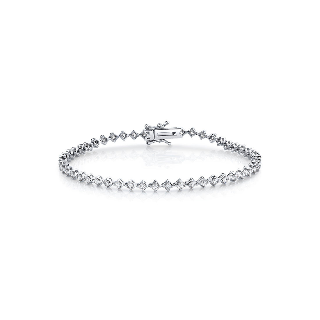 Four Prong Offset Diamond Bracelet 2.60 CT