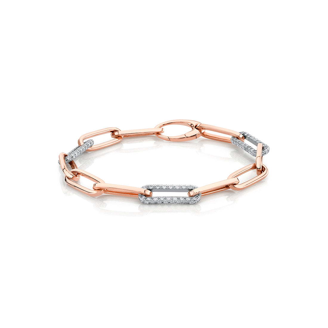 Two Tone Paperclip Bracelet 1.50 CT