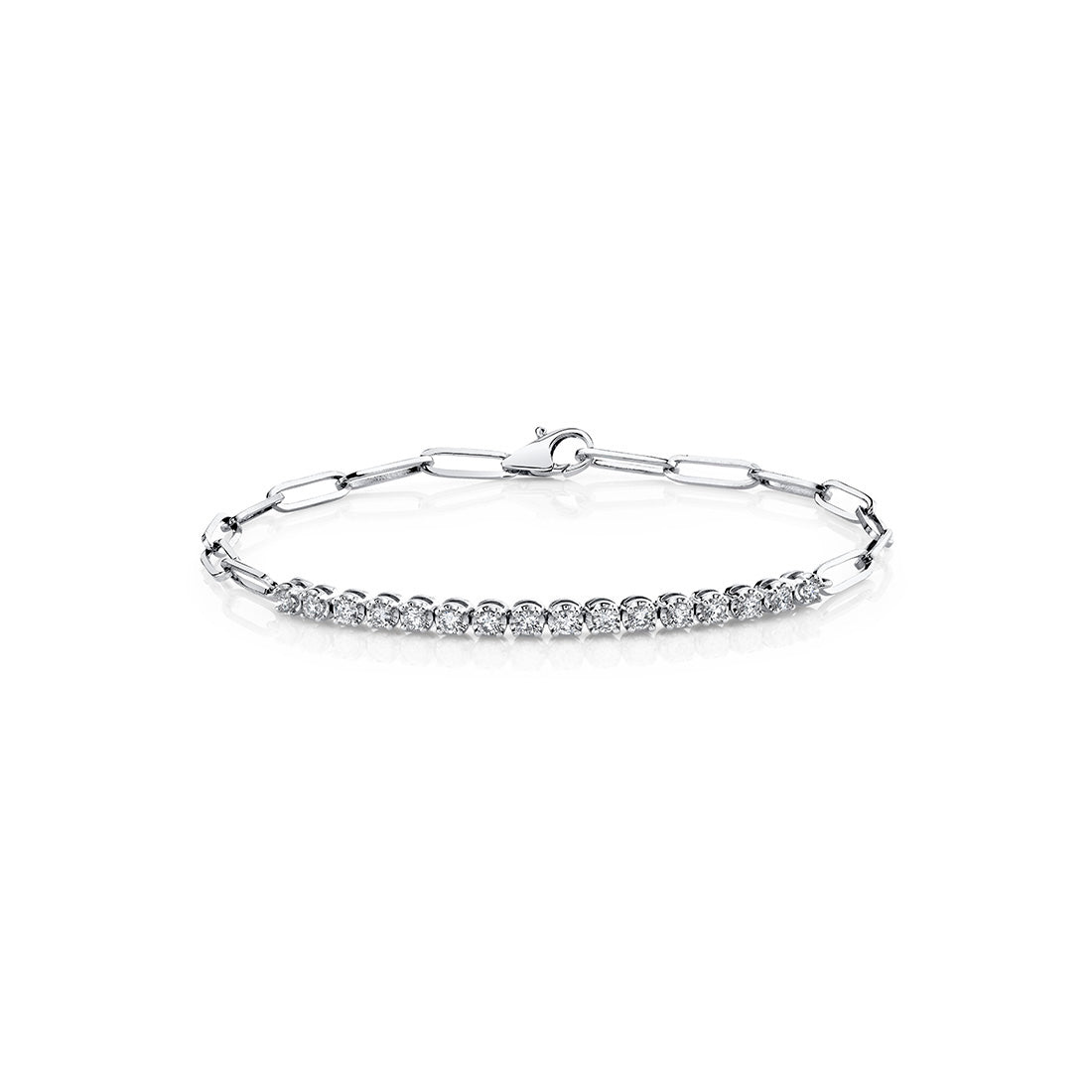 Round Tennis Bar Paperclip Bracelet