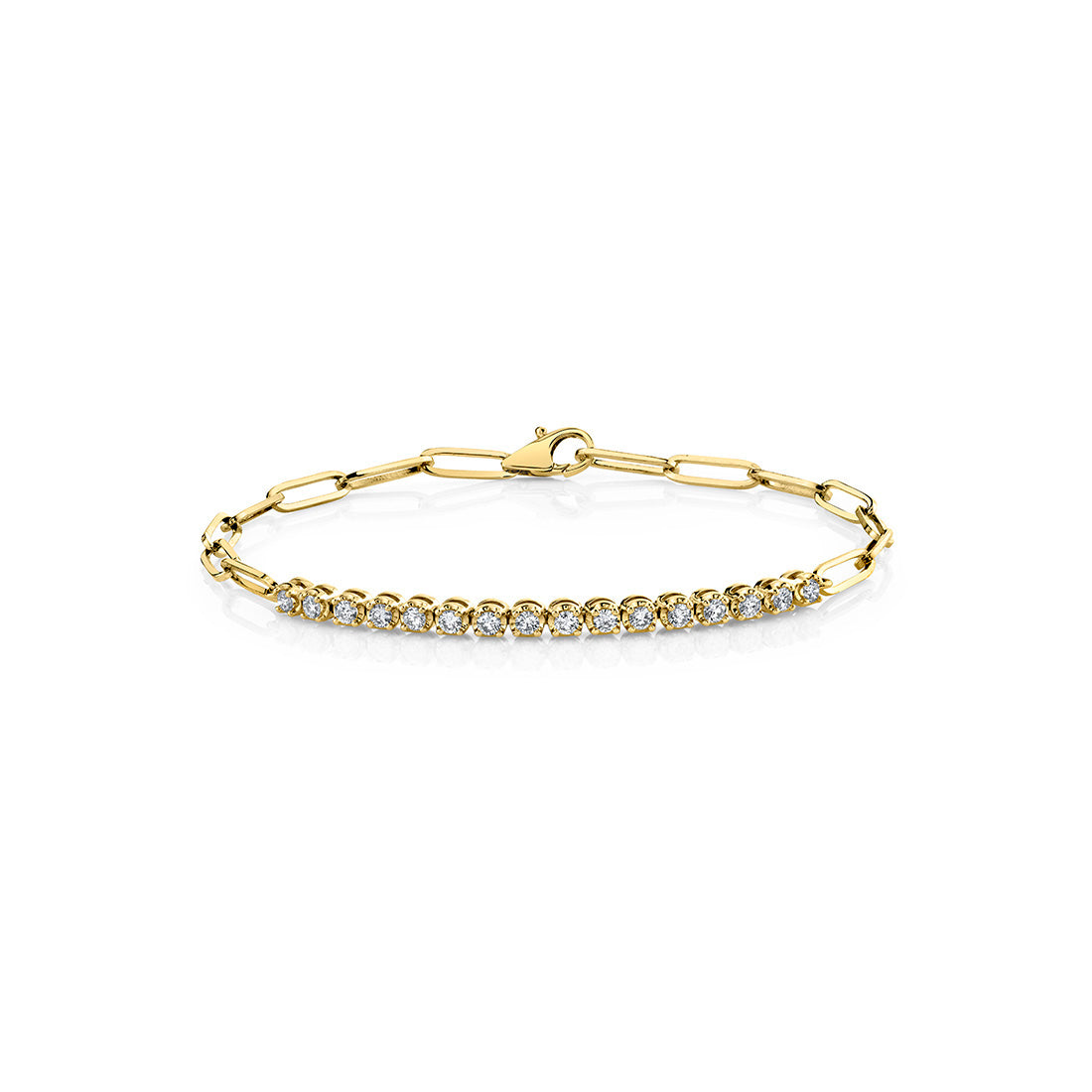 Round Tennis Bar Paperclip Bracelet