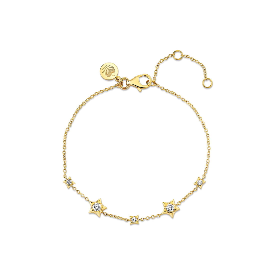 Solaz Spaced Diamond Star Shapes Bracelet