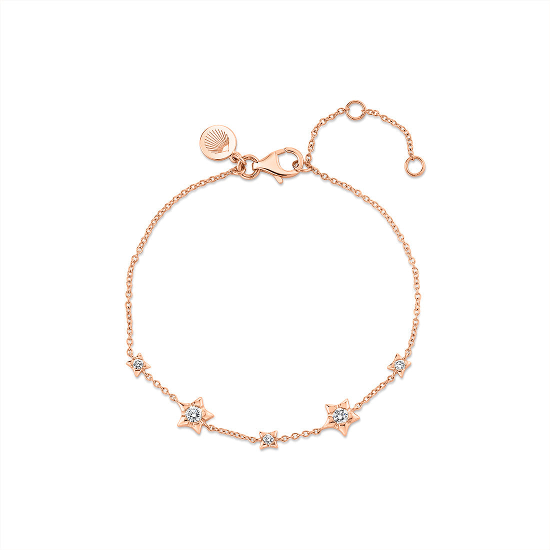 Solaz Spaced Diamond Star Shapes Bracelet