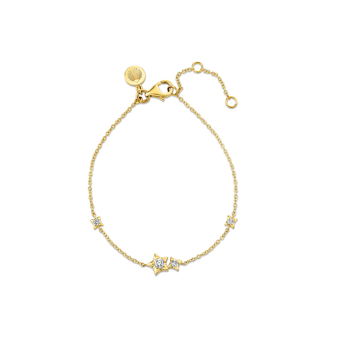Solaz Spaced Diamond Star Shapes Bracelet