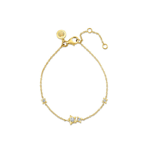 Solaz Spaced Diamond Star Shapes Bracelet