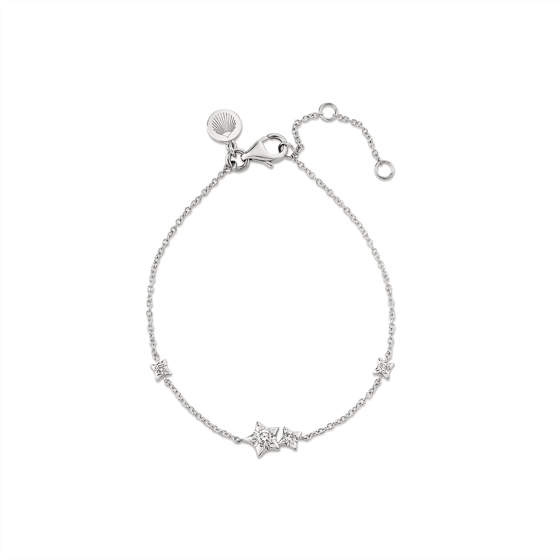 Solaz Spaced Diamond Star Shapes Bracelet
