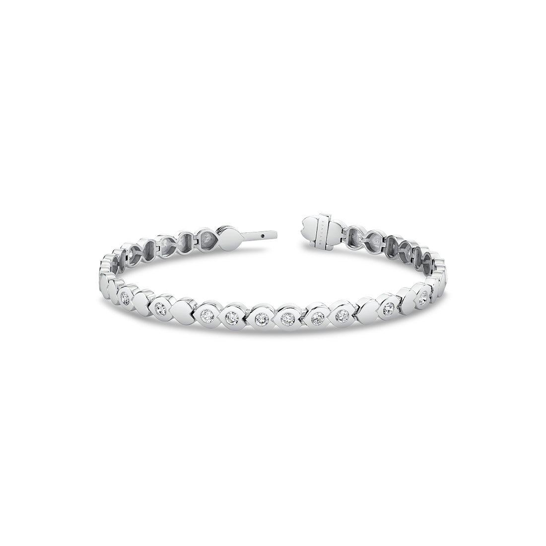 Shell Shape Spaced Bezel Diamond Bracelet