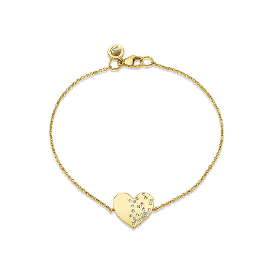 Eternelle Scattered Diamond Heart Bracelet