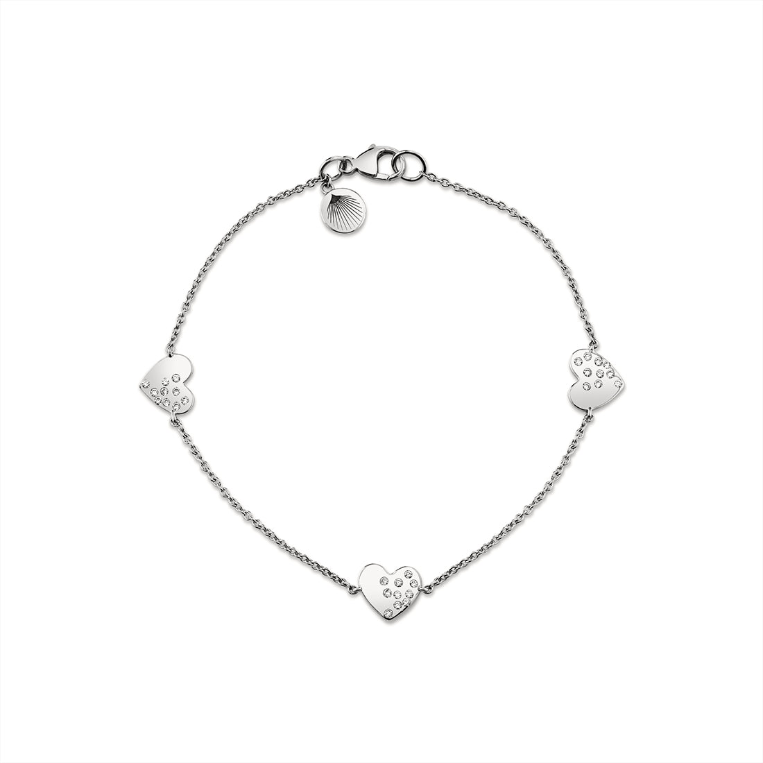 Eternelle Heart Charms Diamond Bracelet