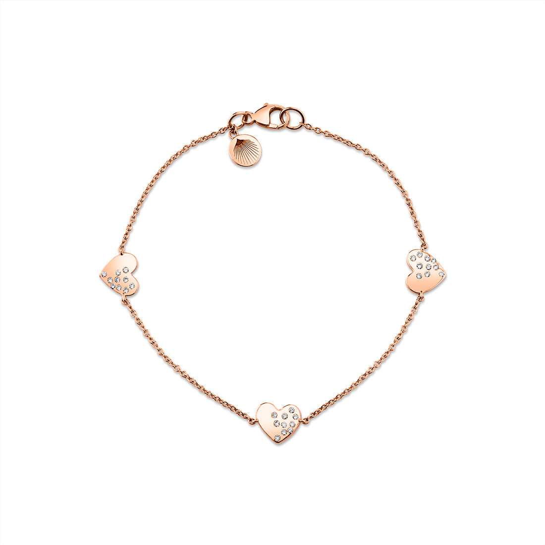 Eternelle Heart Charms Diamond Bracelet