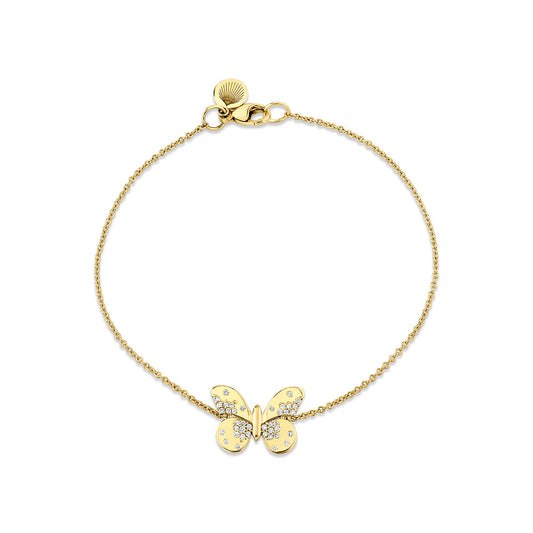 Shell Heritage Diamond Butterfly Chain Bracelet