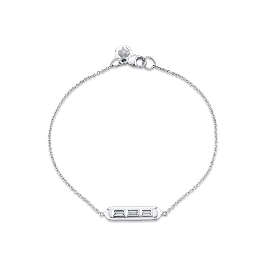 Shell Tip Bezel Baguette Diamond Bracelet