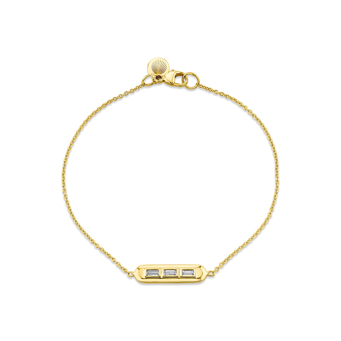Shell Tip Bezel Baguette Diamond Bracelet