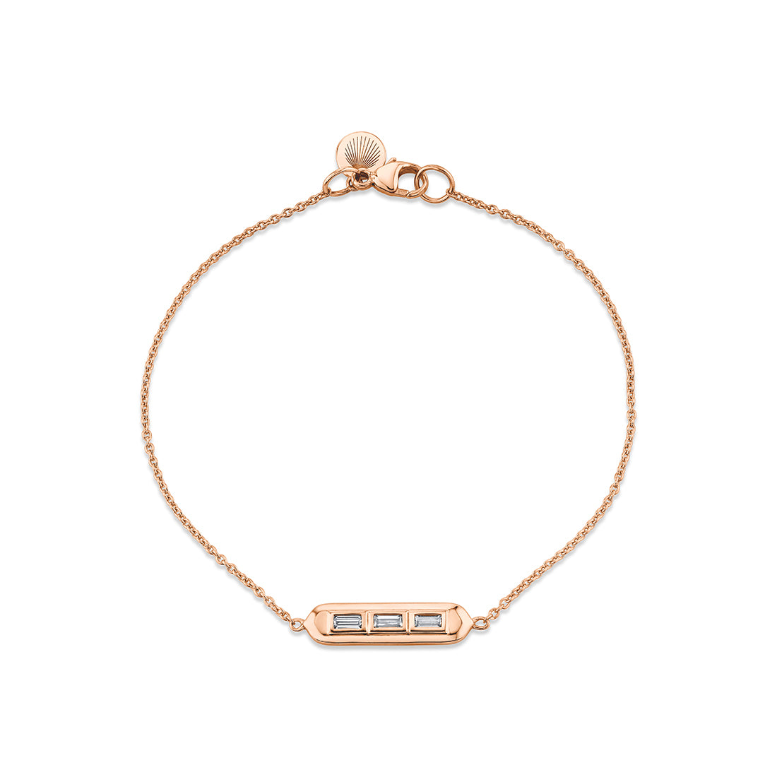 Shell Tip Bezel Baguette Diamond Bracelet