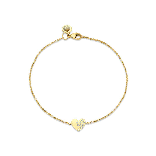 Eternelle Small Scattered Diamond Heart Bracelet