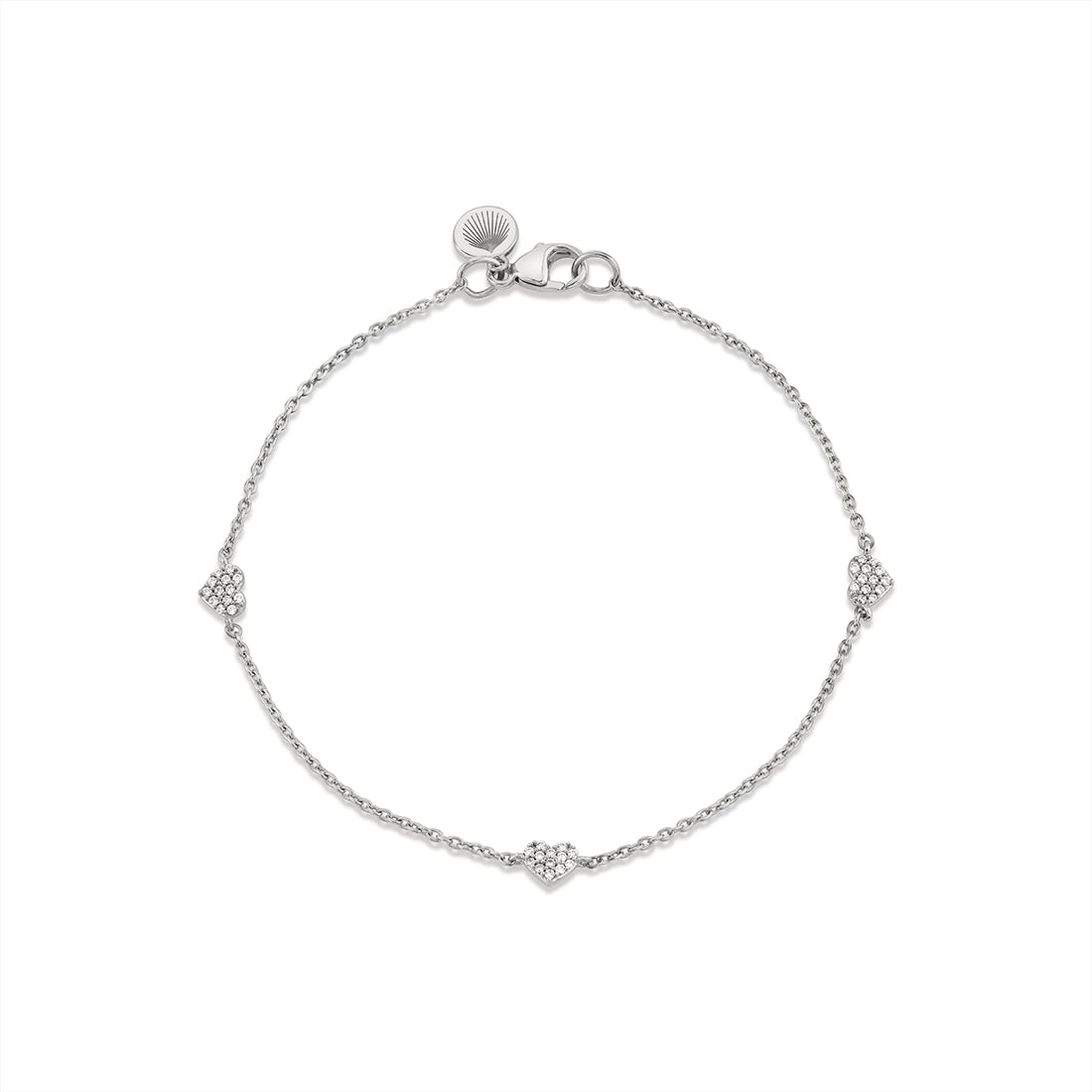 Eternelle Small Heart Charms Diamond Bracelet