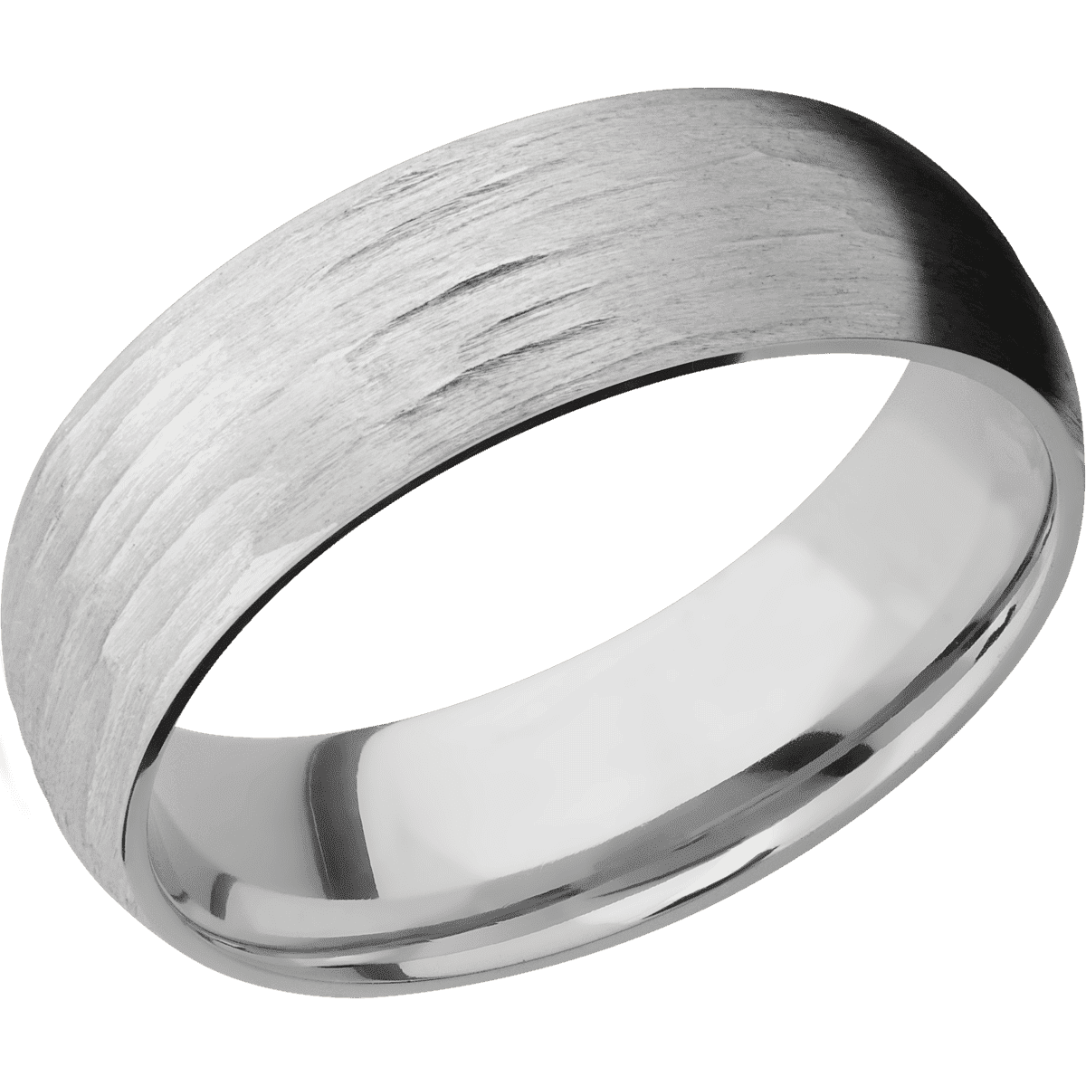 14K White Gold + Treebarkh Finish