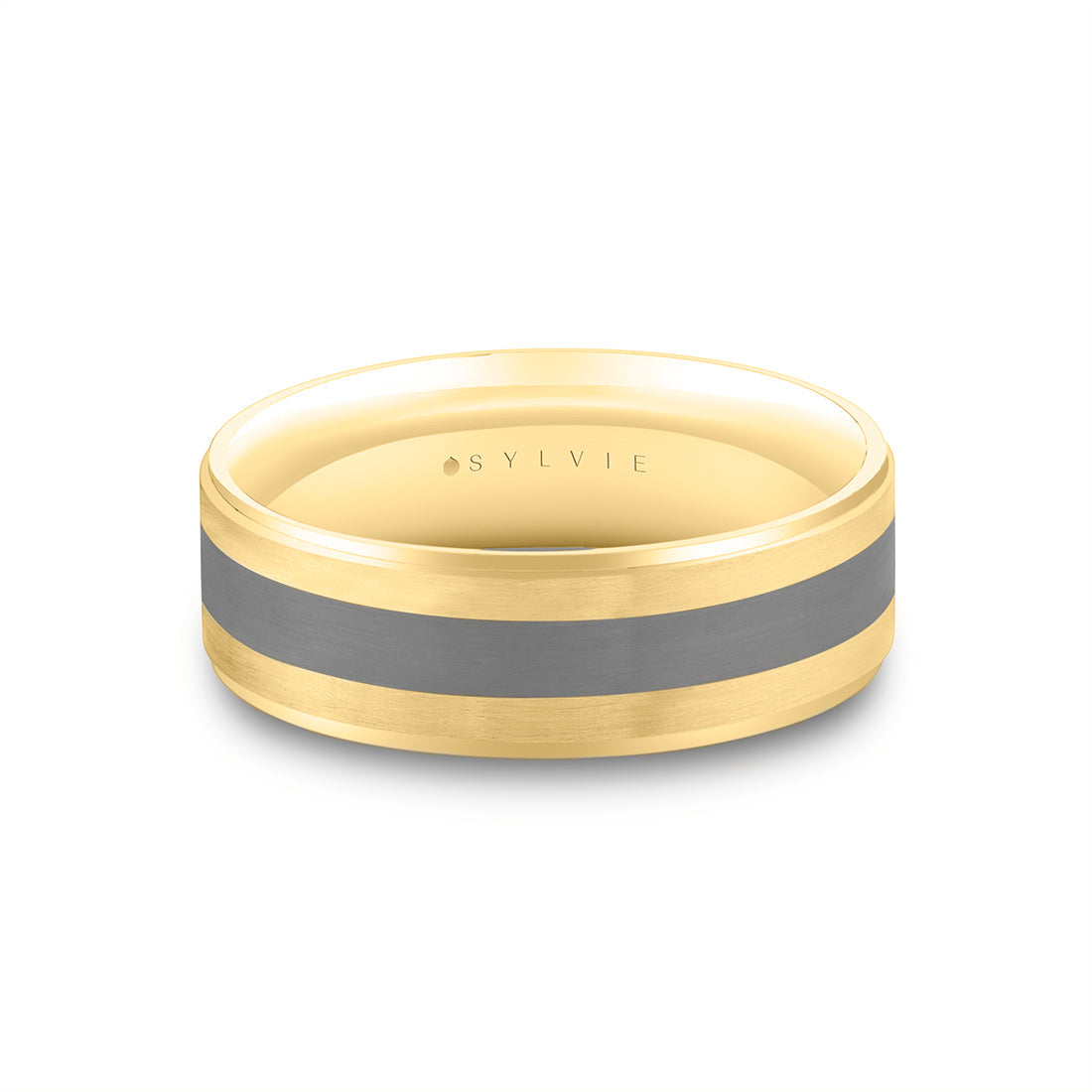 Heritage Brushed Two Tone Mens Band - Kingston