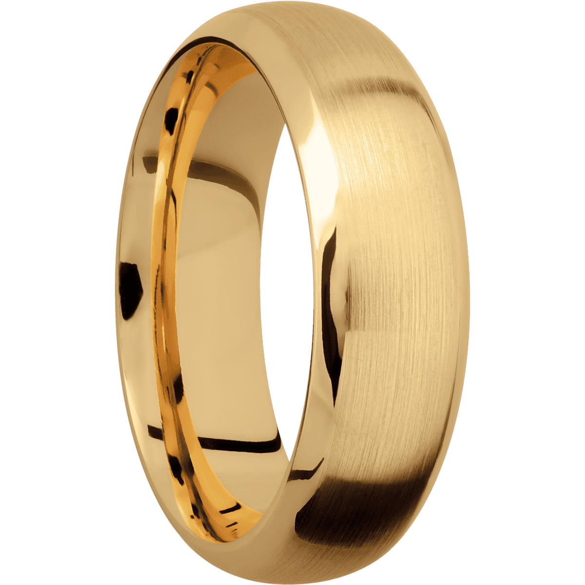 14K Yellow Gold + Satin , Polish Finish