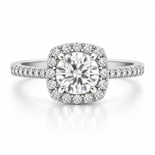 1.36 CTW Forevermark Center of My Universe Cushion Halo Diamond Engagement Ring in Platinum