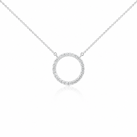 White Gold Circle Pendant With Internally Flawless Diamonds