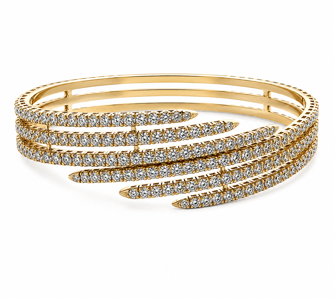Yellow Gold Lab-Grown Diamond Statement Cuff