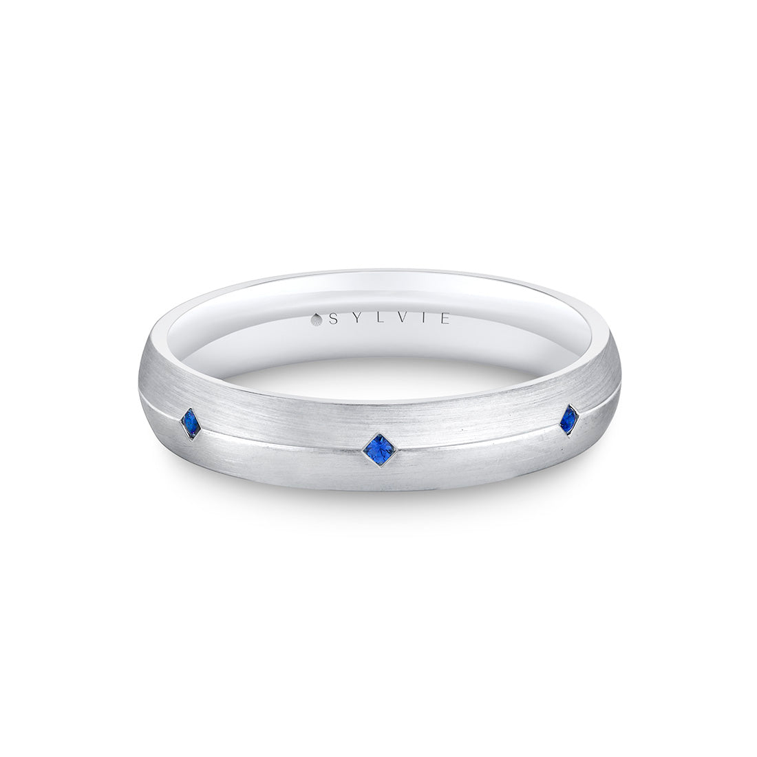 Heritage Brushed Sapphire Mens Band - Omar