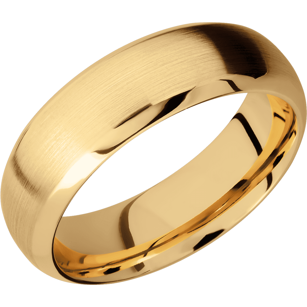 14K Yellow Gold + Satin , Polish Finish
