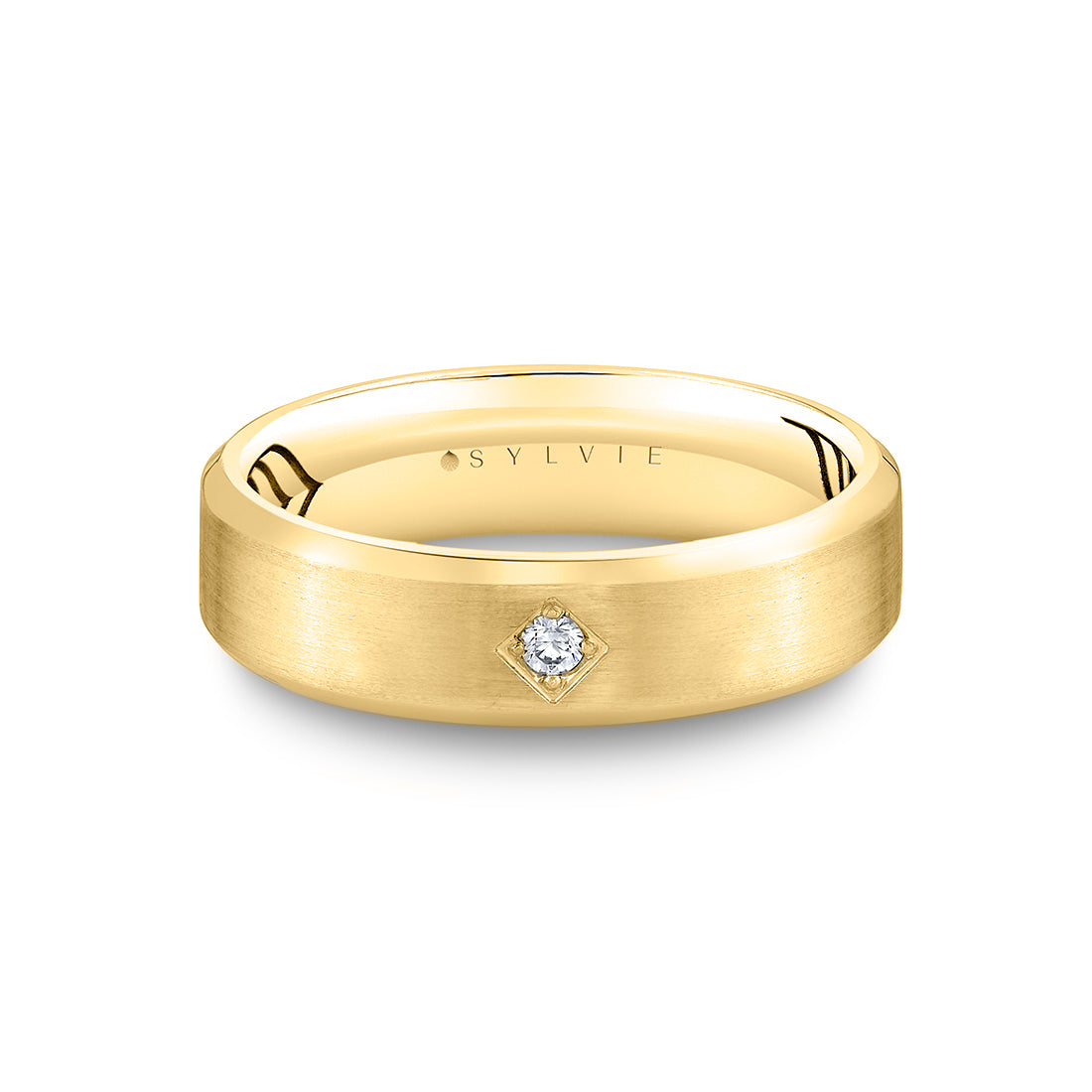 Shell Apex Brushed Diamond Mens Band - Lucien