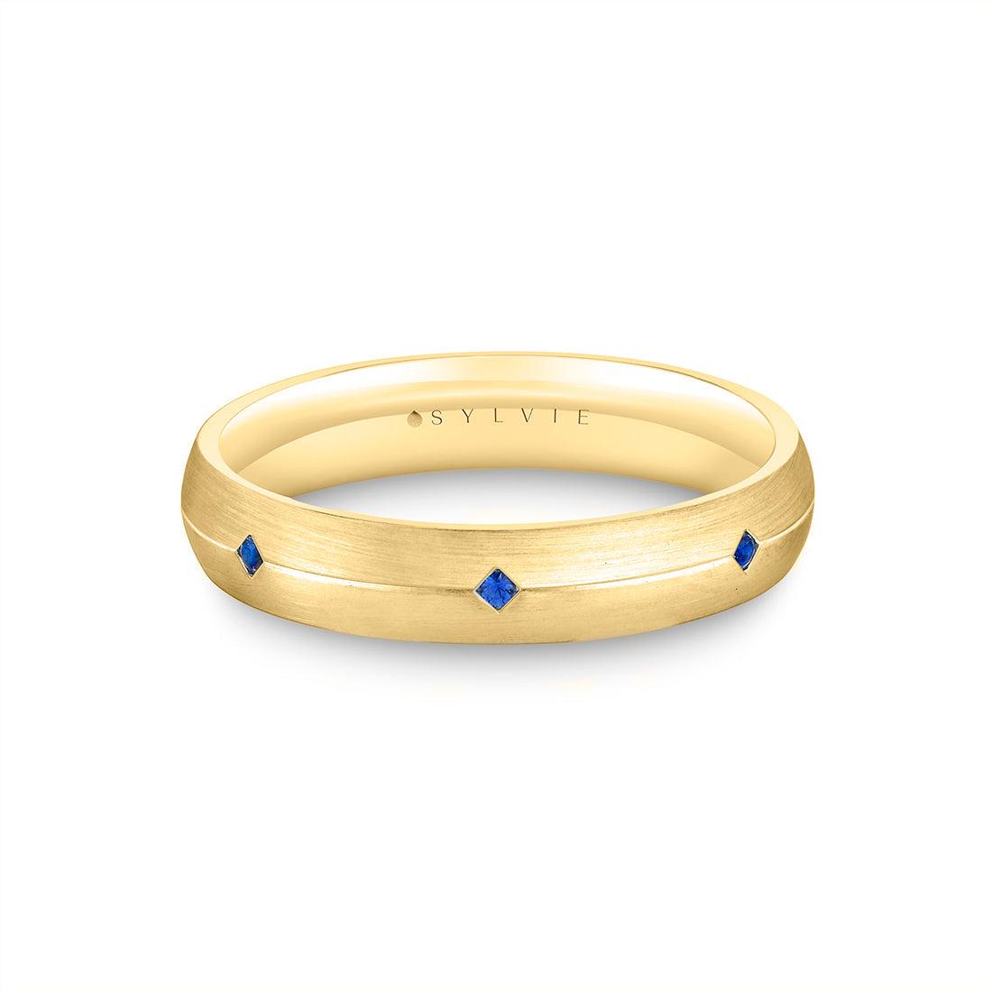 Heritage Brushed Sapphire Mens Band - Omar