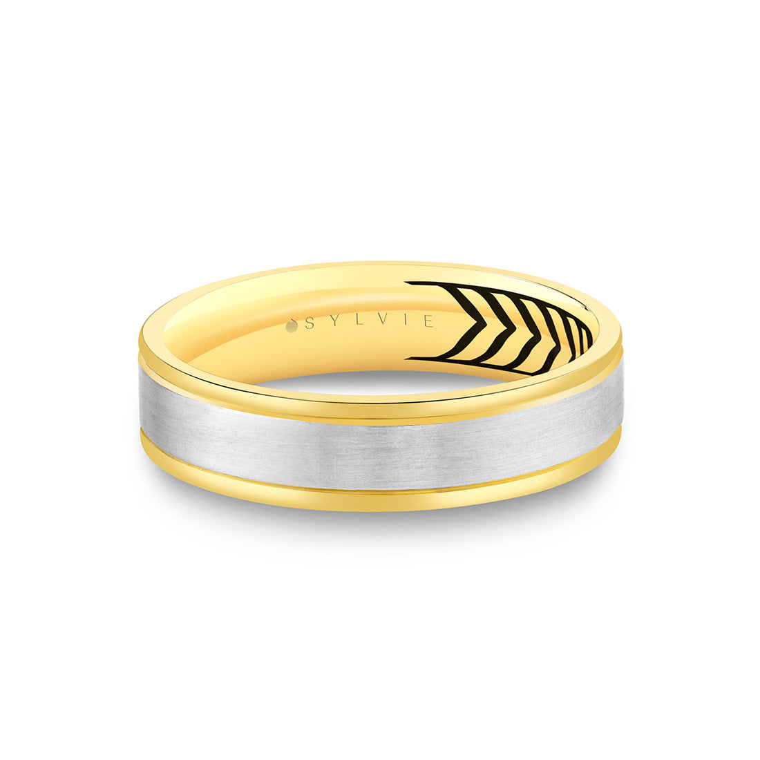 Shell Apex Two Tone Brushed Mens Band - Julian