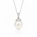 White Gold South Sea Pearl and Diamond Pendant