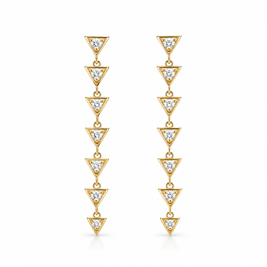Yellow Gold Diamond Drop Fashion Earrings