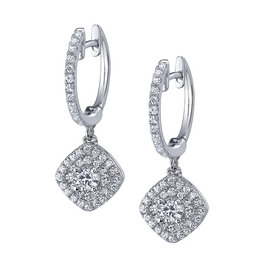 Double Halo Diamond Earrings