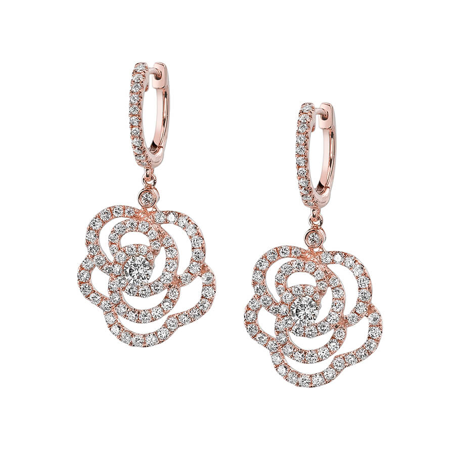 Vintage Inspired Rose Gold Earrings