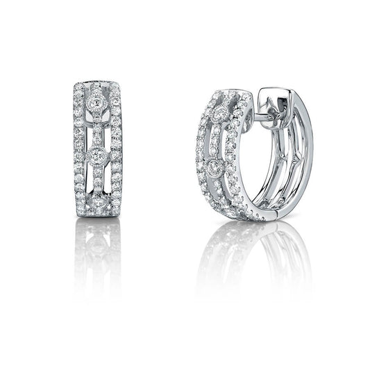 Modern Diamond Hoop Earrings
