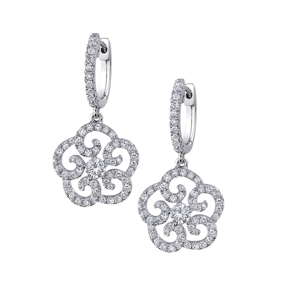 Diamond Flower Earrings