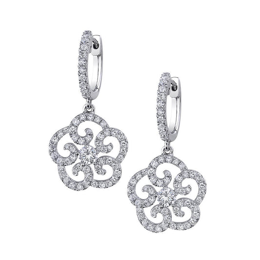Diamond Flower Earrings