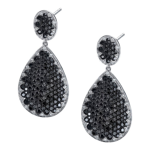 Modern Black Diamond Earrings