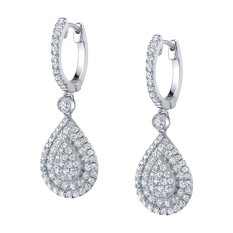 Pear Shaped Diamond Earrings