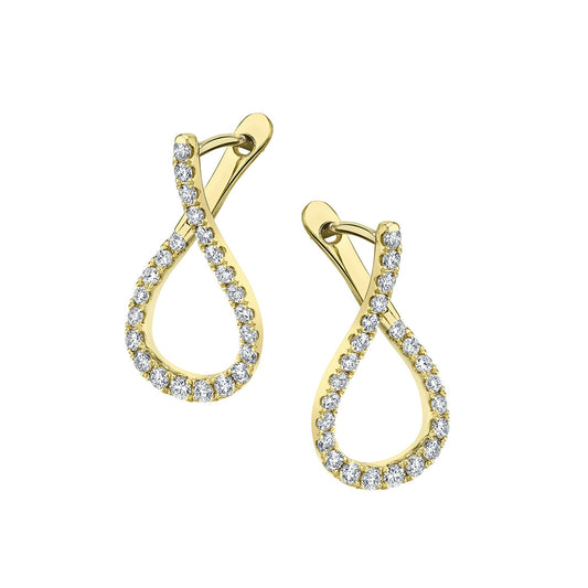 Unique Diamond Hoop Earrings 0.5 CT