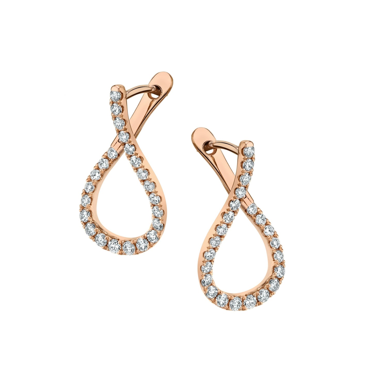 Unique Diamond Hoop Earrings 0.5 CT