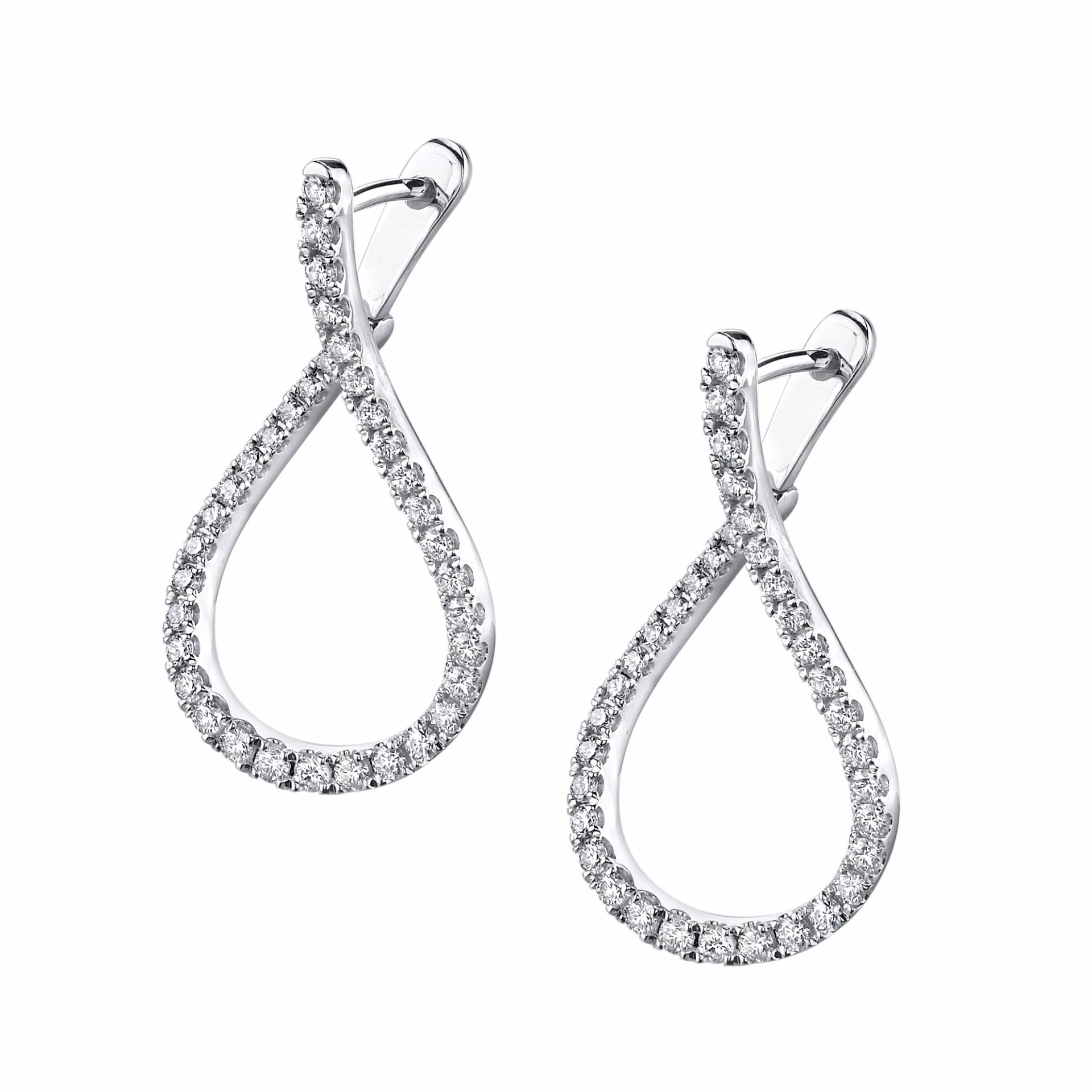 Modern Diamond Hoop Earrings - 1.0 Carat