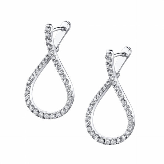 Modern Diamond Hoop Earrings - 1.0 Carat